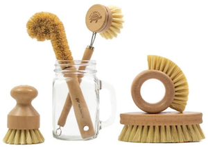Plastic free cleaning brushes - set of 5 for kitchen.