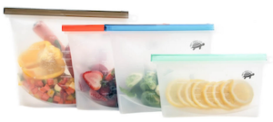 Resealable silicon food storage bag